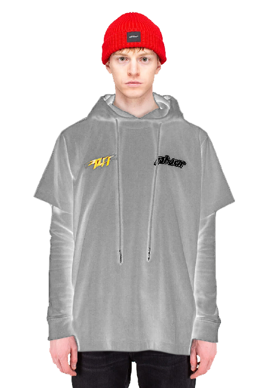 

Двухслойная хлопковая толстовка с капюшоном серого цвета Off-White