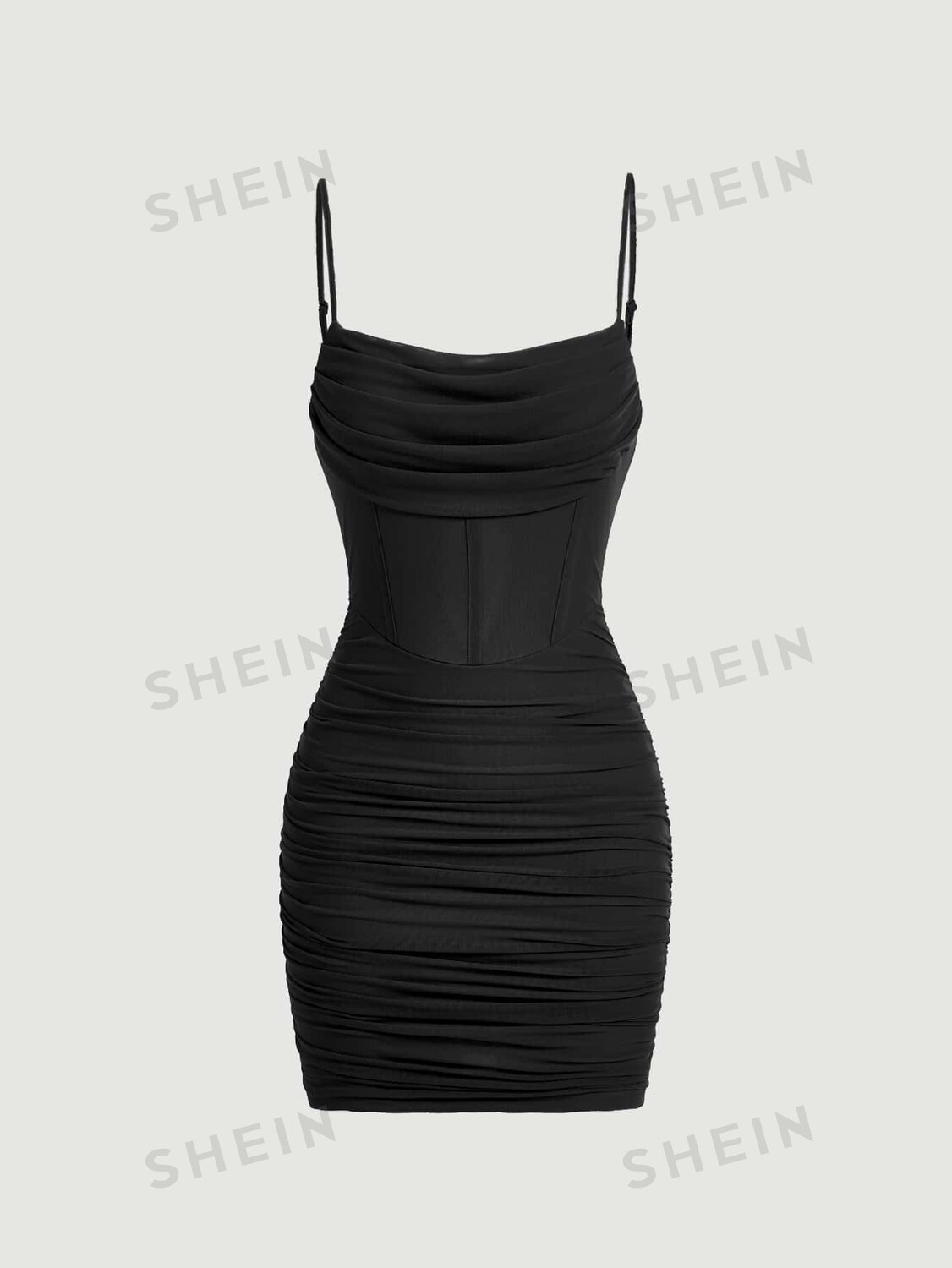 

Платье Shein Mod из сетчатой ​​ткани, черный