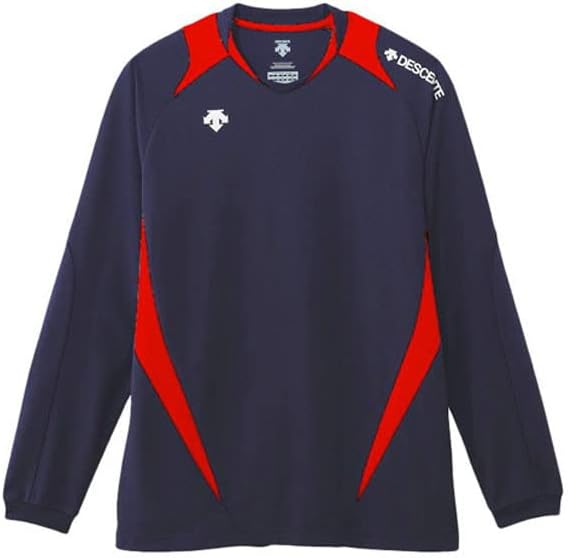 

Футболка с длинным рукавом Descente Unisex Adult Volleyball Classic Sweat Absorbent Quick Drying Stretch Men's Women's Practice Club, темно-синий