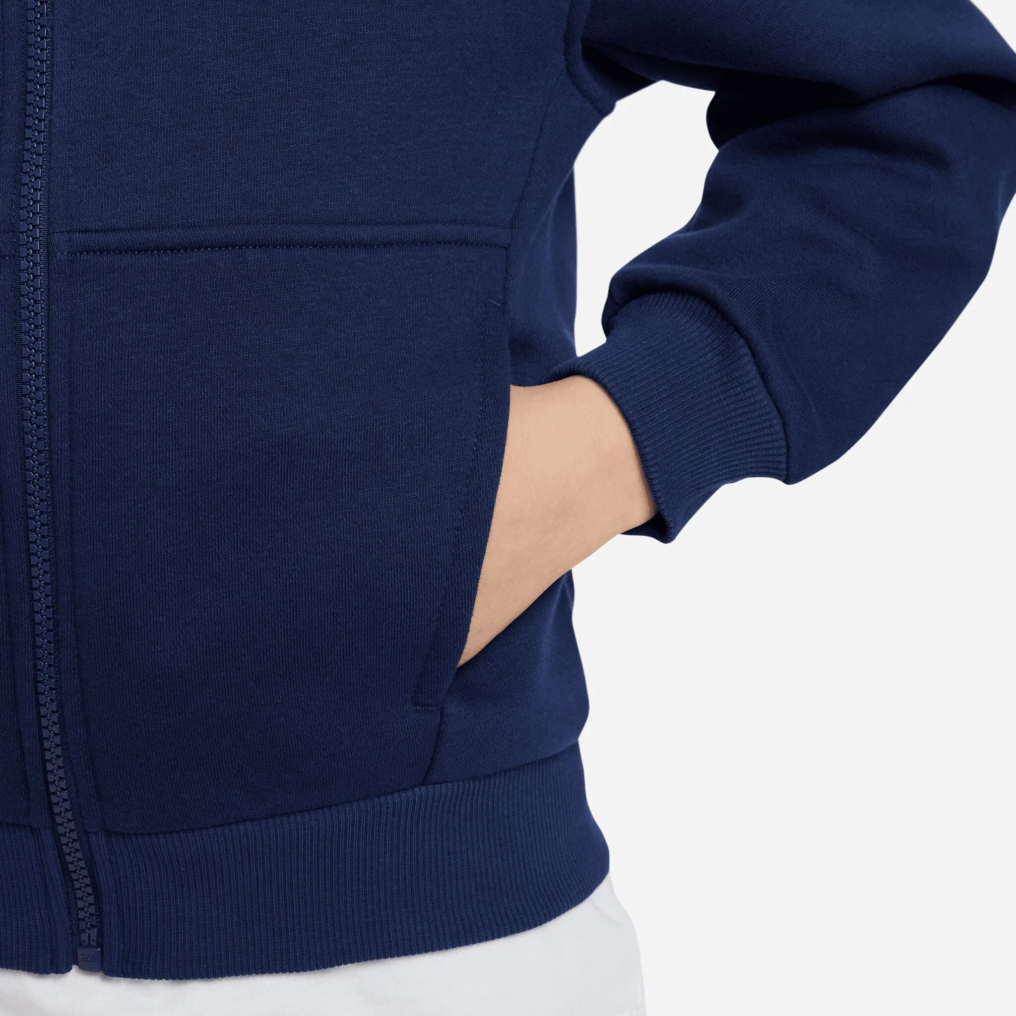 Толстовка с капюшоном Nike Sportswear "CLUB FLEECE BIG KIDS' FULL-ZIP HOODIE", белый — фото 4