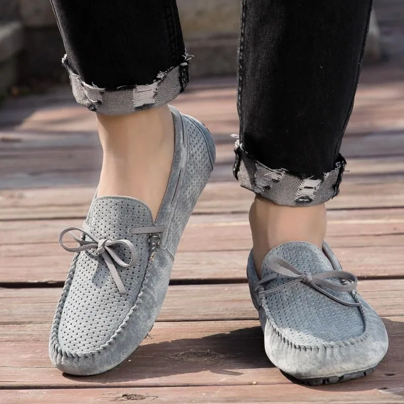 Мокасины мужские дышащие, Loafers, серый PUGHGAETZF — фото 4