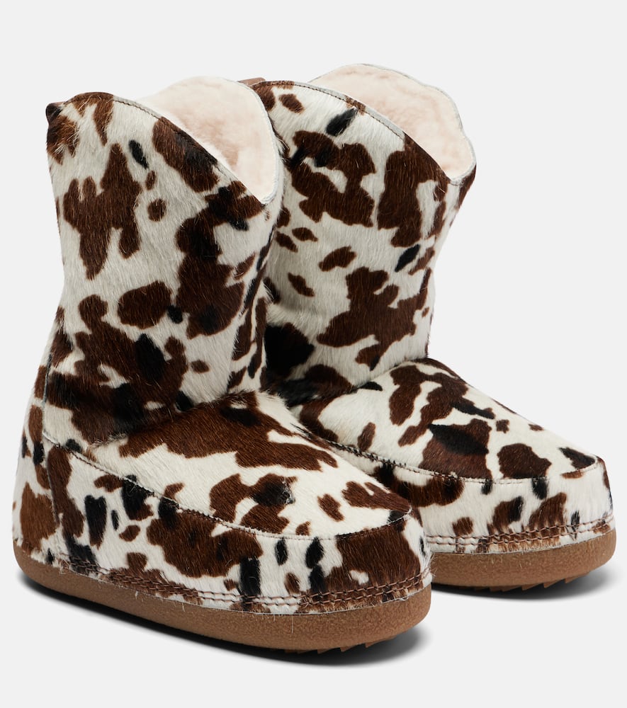 Ковбойские сапоги из телячьей замши Inuikii, Cow Print