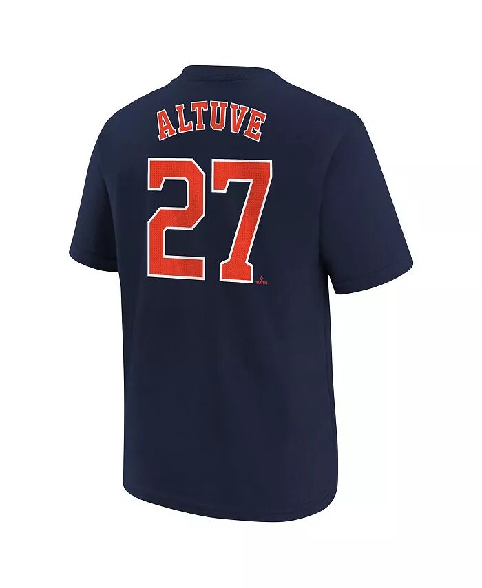 Футболка с именем и номером домашнего игрока Big Boys Jose Altuve Navy Houston Astros Nike — фото 3