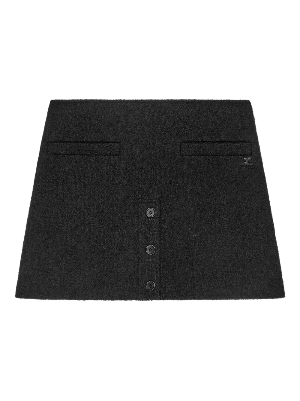 

Юбка мини на пуговицах Courrèges, черный