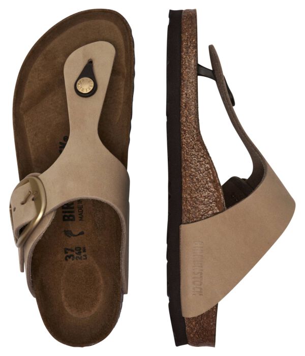 Кожаные пляжные тапочки gizeh Birkenstock, зеленый — фото 4