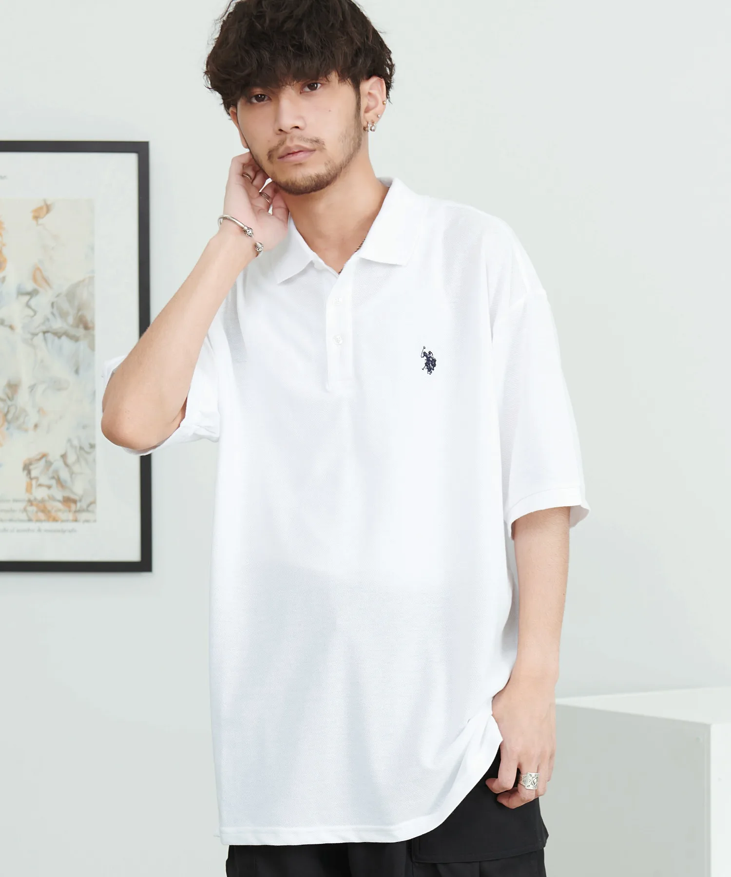 Мужская/женская футболка-поло с логотипом U.S. POLO ASSN. белая