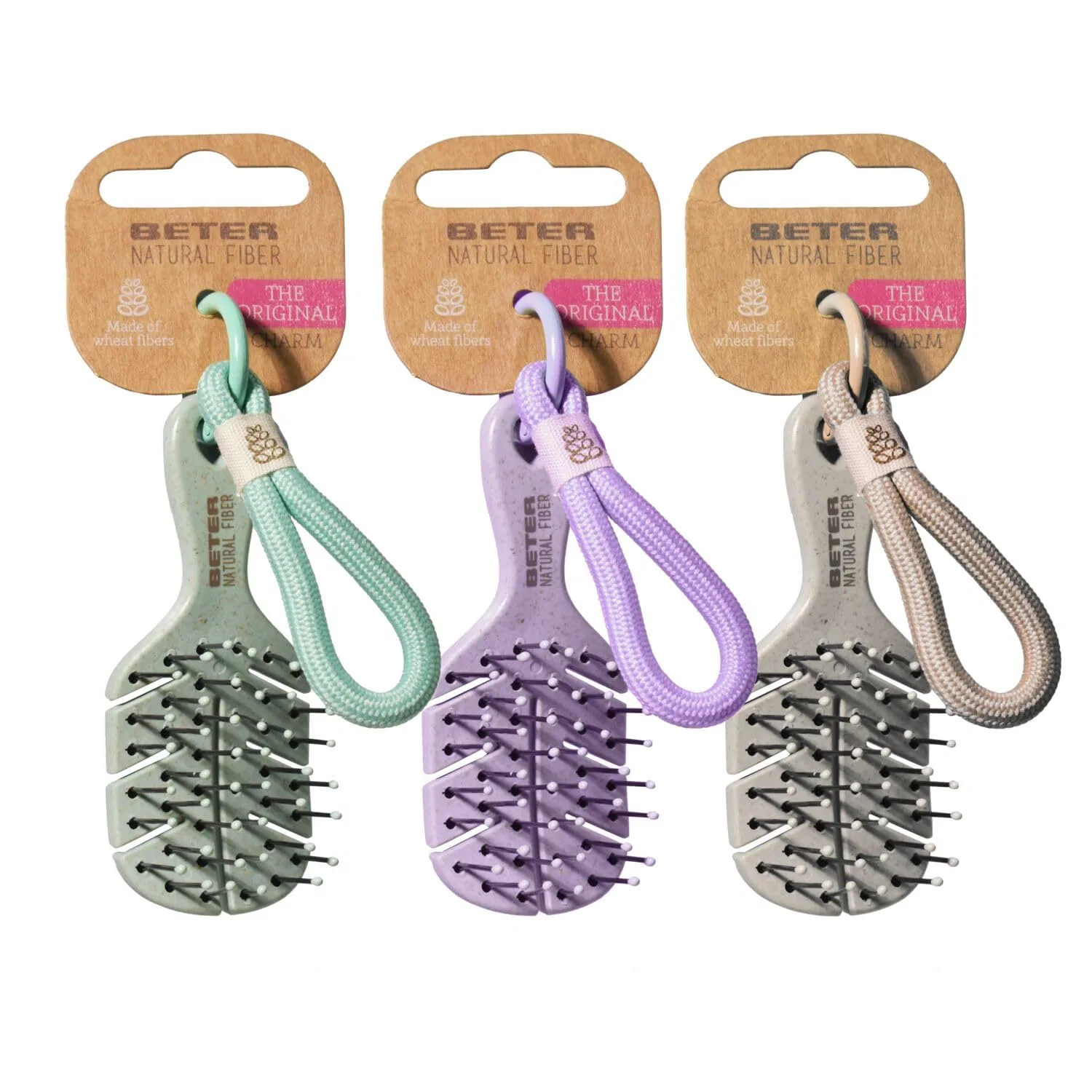 Набор мини-расчесок «Charm XSS» из натурального волокна от Beter, 3 шт. Beter, Pack Of 3 Charms
