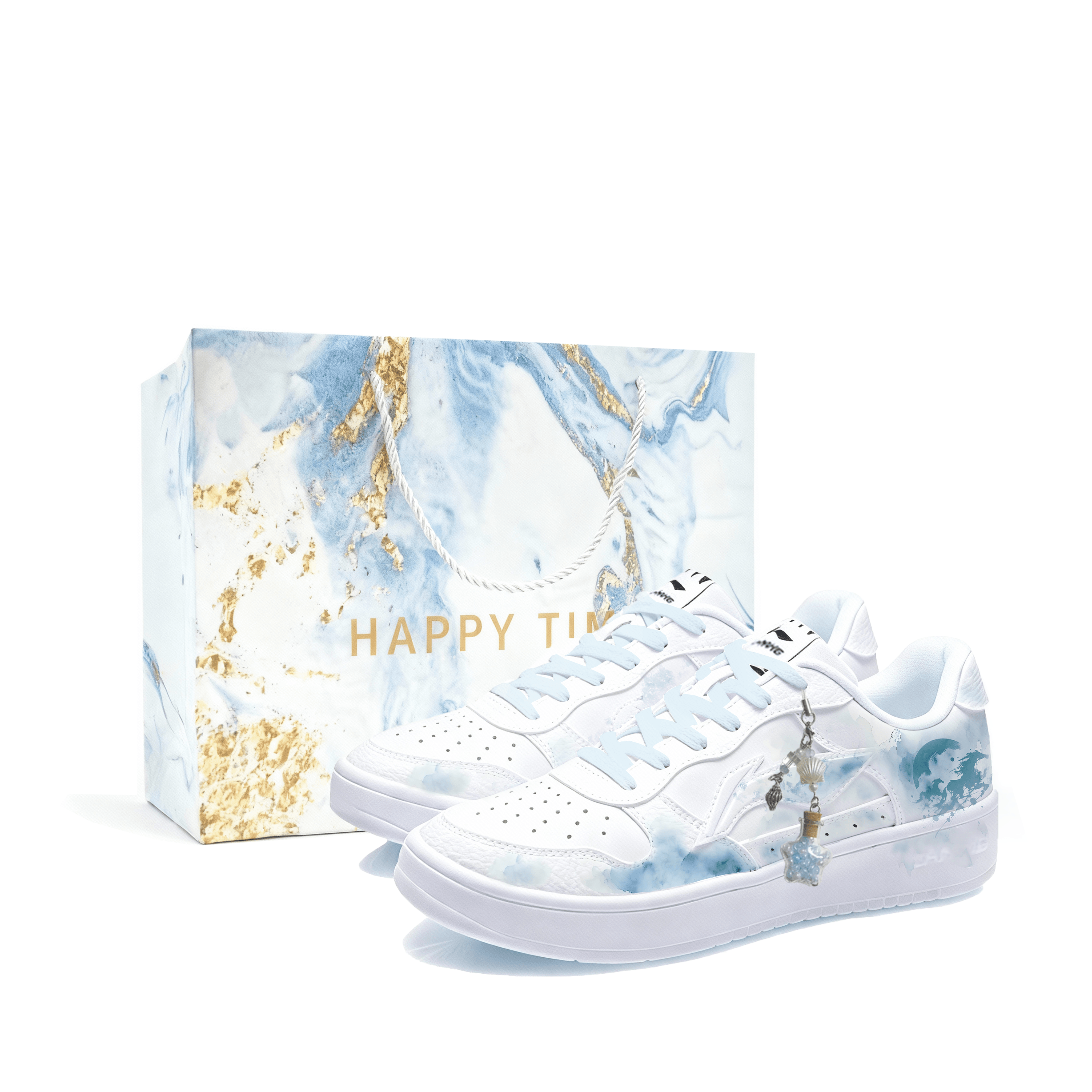 

LINING Скейтерские кеды низкие unisex Sky Blue износостойкие и легкие