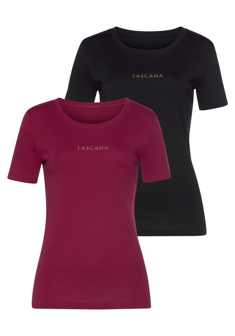 

Футболка LASCANA Shirt, цвет blood red/black