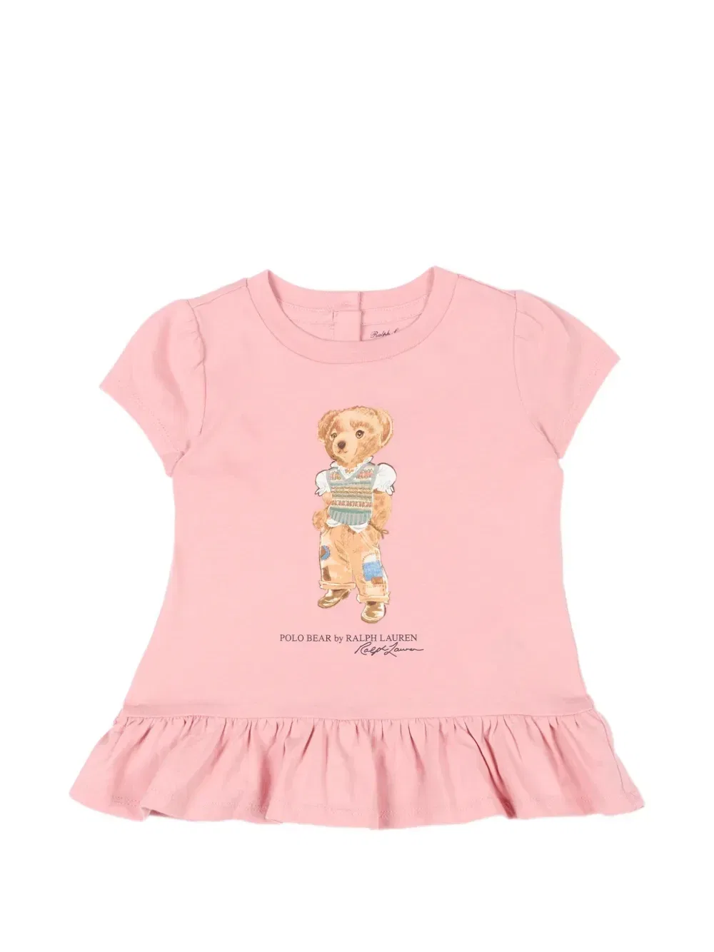 Футболка с рюшами Polo Bear Polo Ralph Lauren Kids, розовый