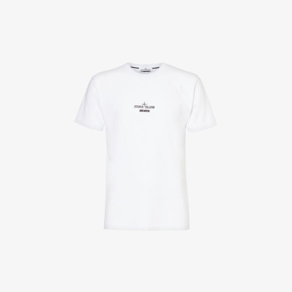 

Футболка Archivo из хлопкового джерси с графическим принтом Stone Island, белый