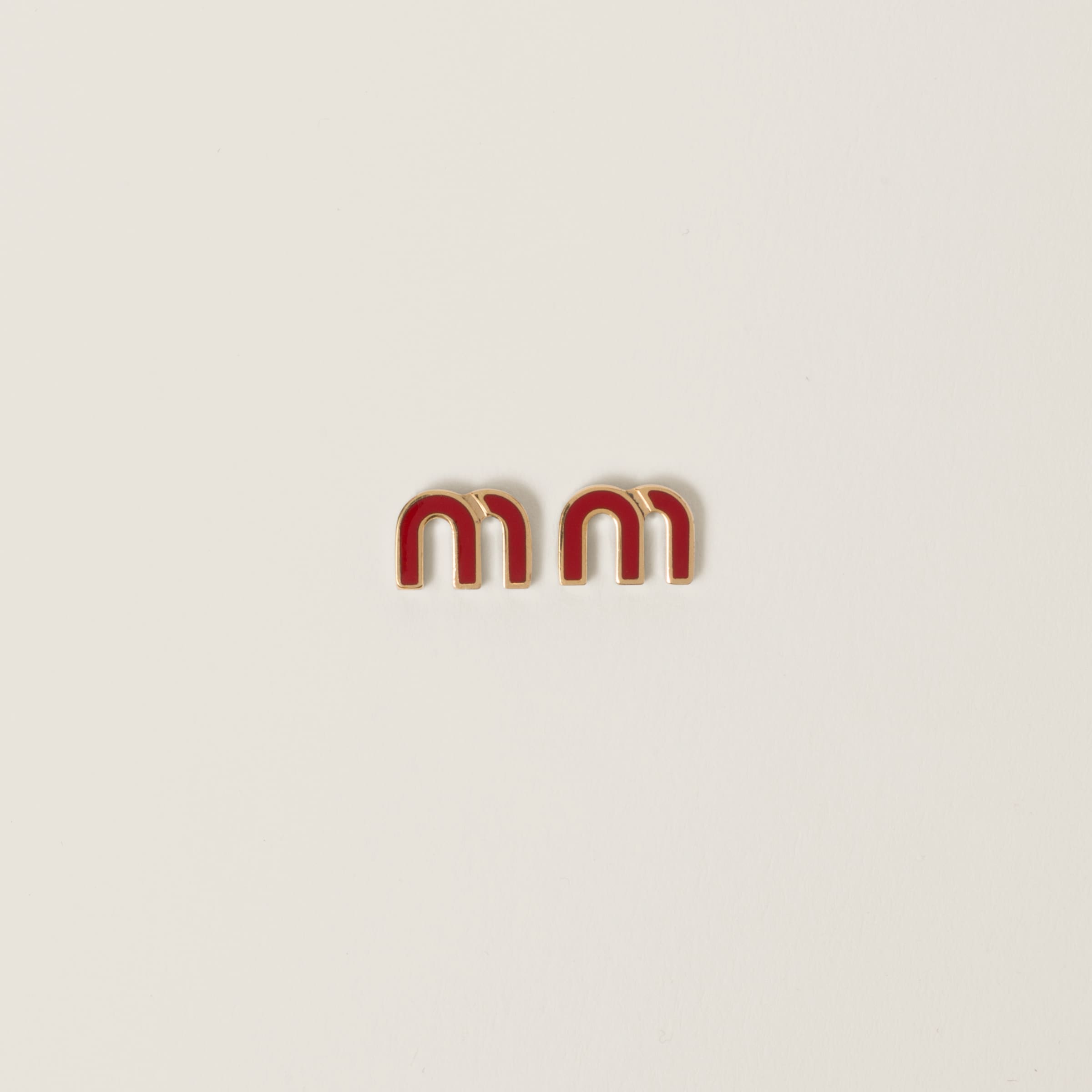 

Серьги из металла с эмалью MIU MIU, красные