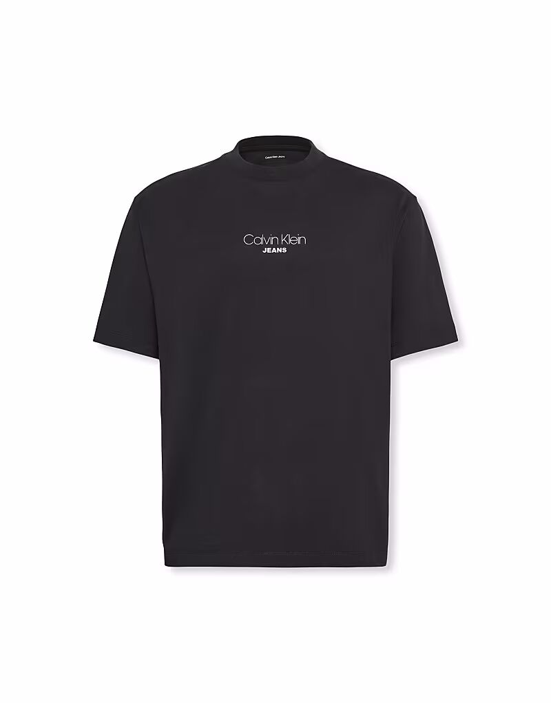 

Футболка свободного кроя с логотипом Calvin Klein Jeans черного цвета