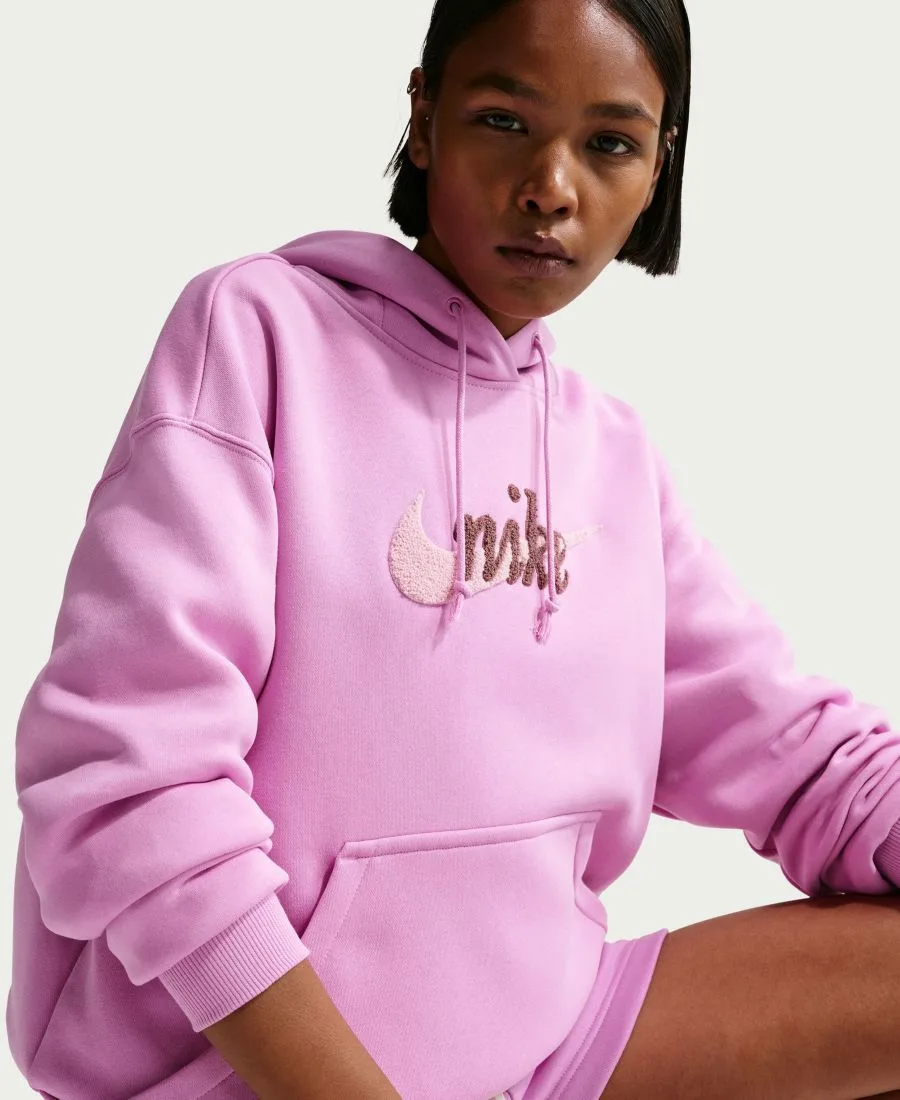 Женская спортивная толстовка Phoenix Fleece Oversized Logo Hoodie Nike, lt magenta/розовый foam — фото 3