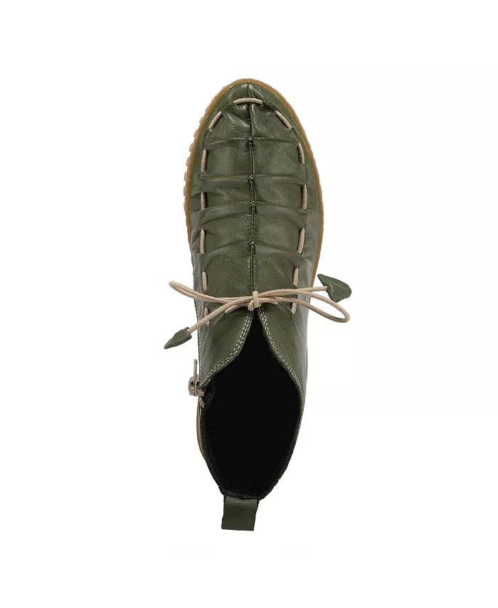 Туфли Nespea Premium Leather на танкетке с эластичной завязкой и съемной стелькой Spring Step, зеленый — фото 3