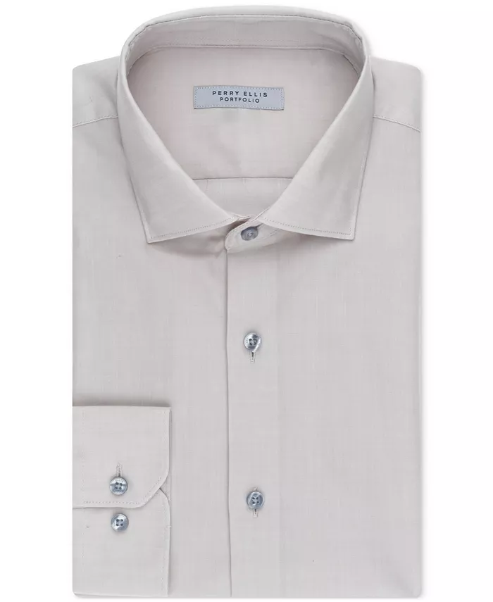 

Рубашка мужская Perry Ellis Modern-Fit Lux Twill Solid Perry Ellis Portfolio, коричневый