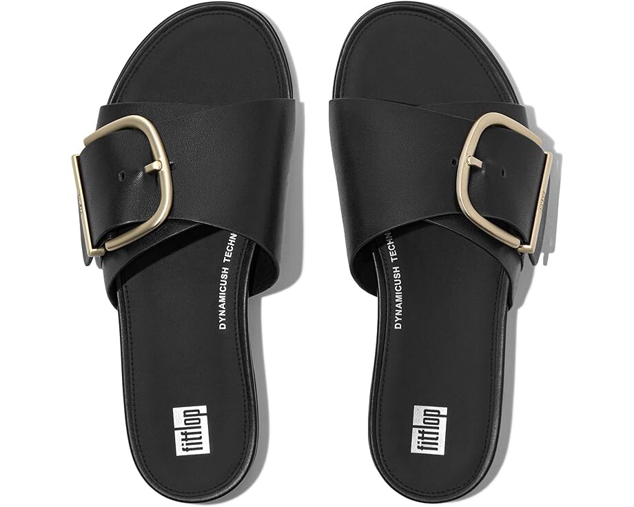 

Сандалии FitFlop Gracie Maxi-Buckle Leather Slides, черный