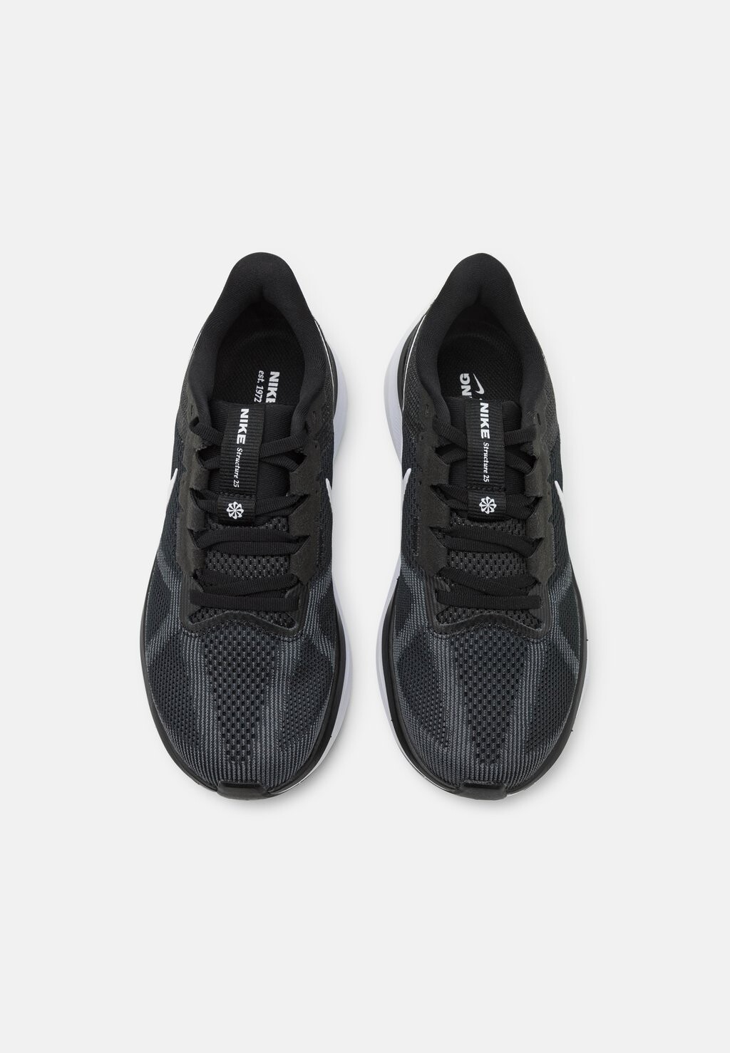 Кроссовки на гусиной подошве Air Zoom Structure 25 Nike, черный/белый/темно-дымчато-серый — фото 2