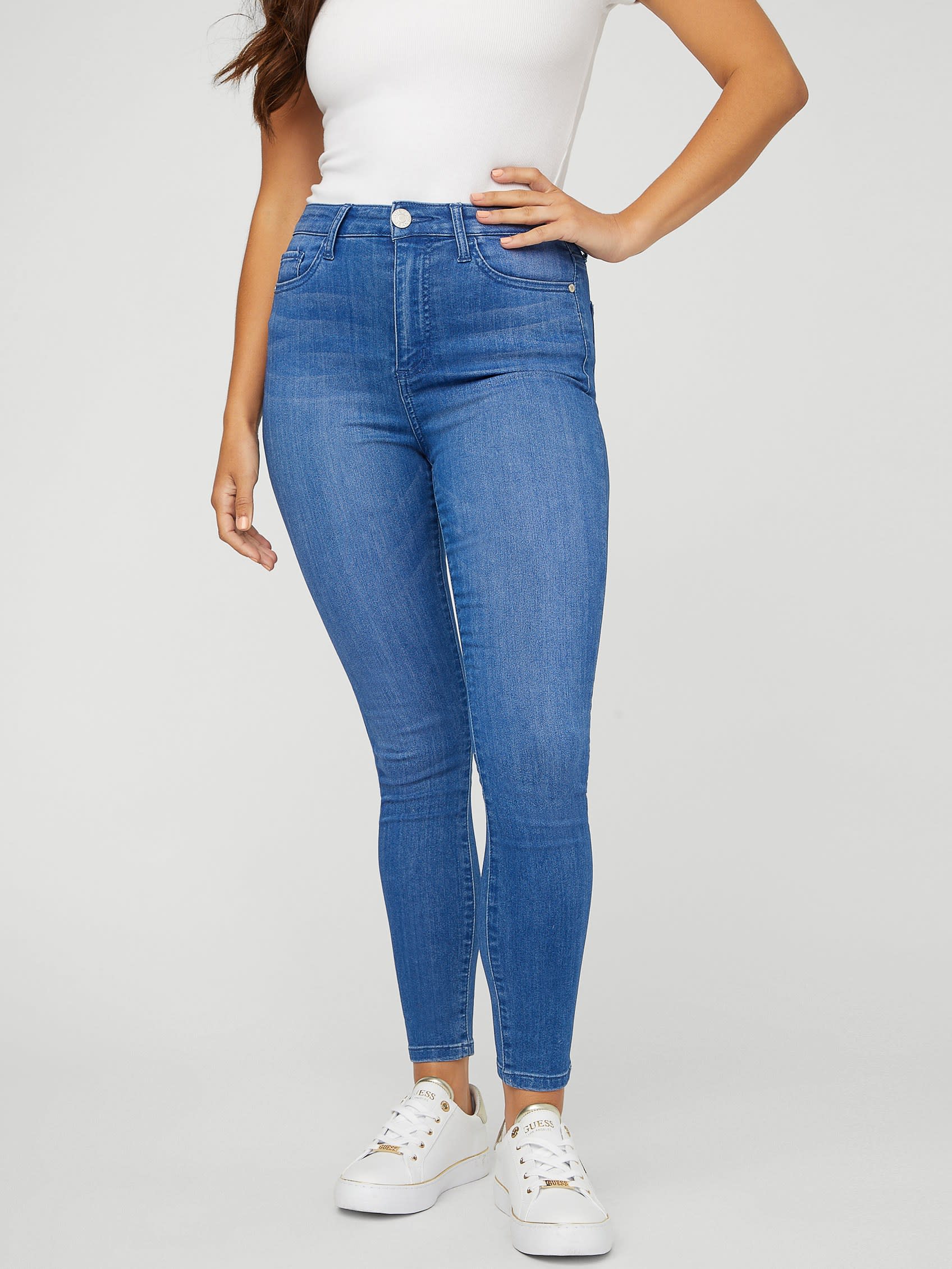 

Джинсы скинни Simmone с высокой посадкой Guess Factory, цвет blue blasted 32"