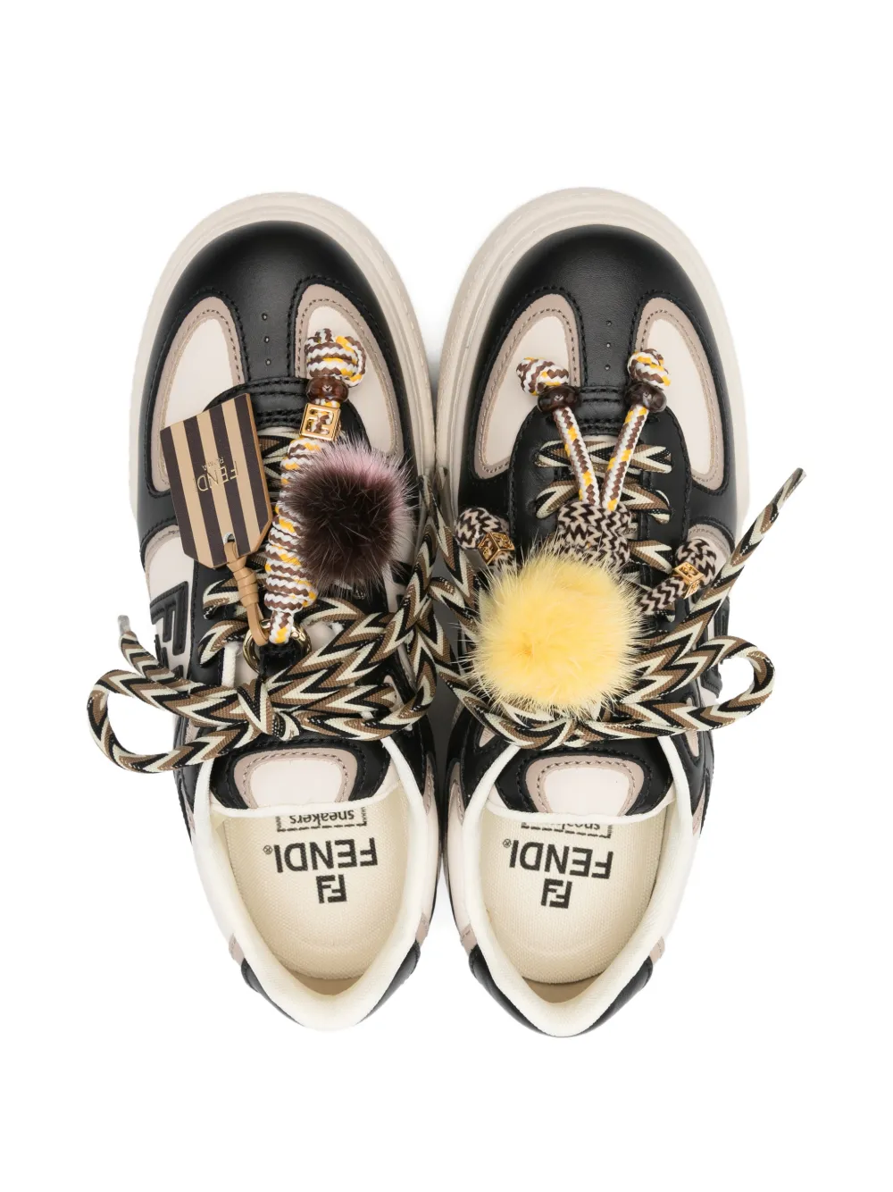 Кроссовки на платформе с логотипом Fendi, черный — фото 4