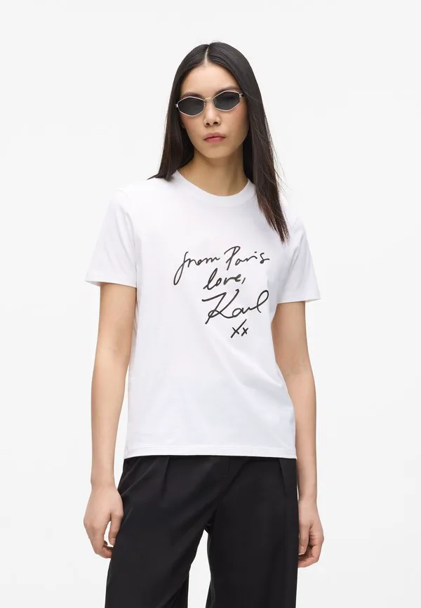 

Футболка с принтом «с любовью» Karl Lagerfeld, White, Белый, Футболка с принтом «с любовью» Karl Lagerfeld, White