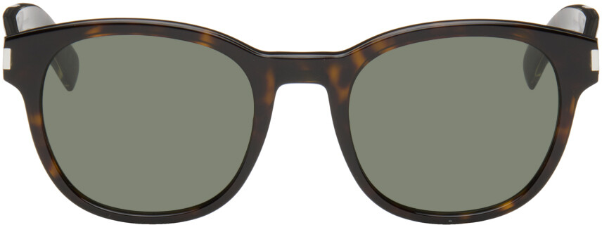 

Солнцезащитные очки черепаховой расцветки SL 620 Saint Laurent, цвет Havana/Crystal/Gray