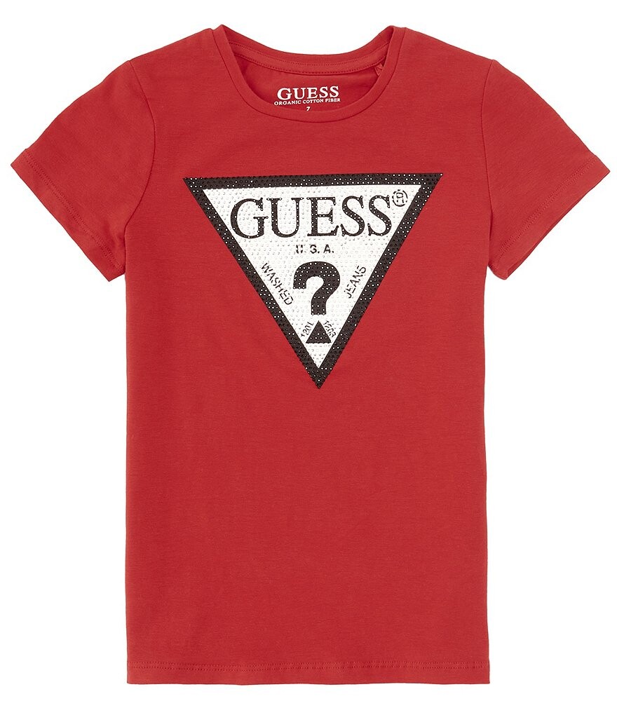 

Футболка Guess с короткими рукавами для больших девочек 7–16 лет, красный