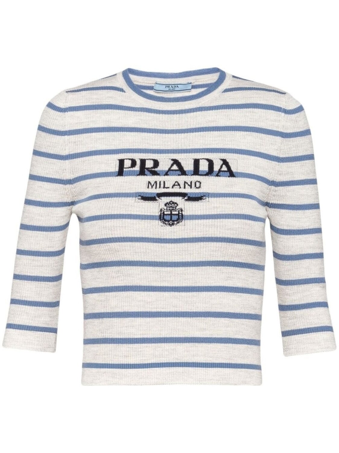 

Prada трикотажный топ с логотипом, серый