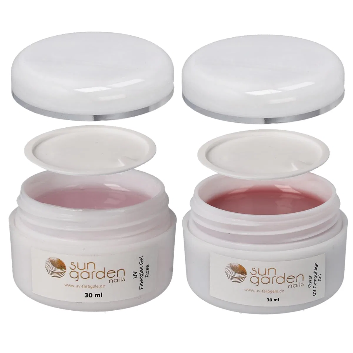 Набор УФ-гелей «Builder Gel Fibreglass Gel Rose Clear» 30 мл и «UV Cover Gel» 30 мл от Sun Garden Nails Sun Garden Nails — фото 3