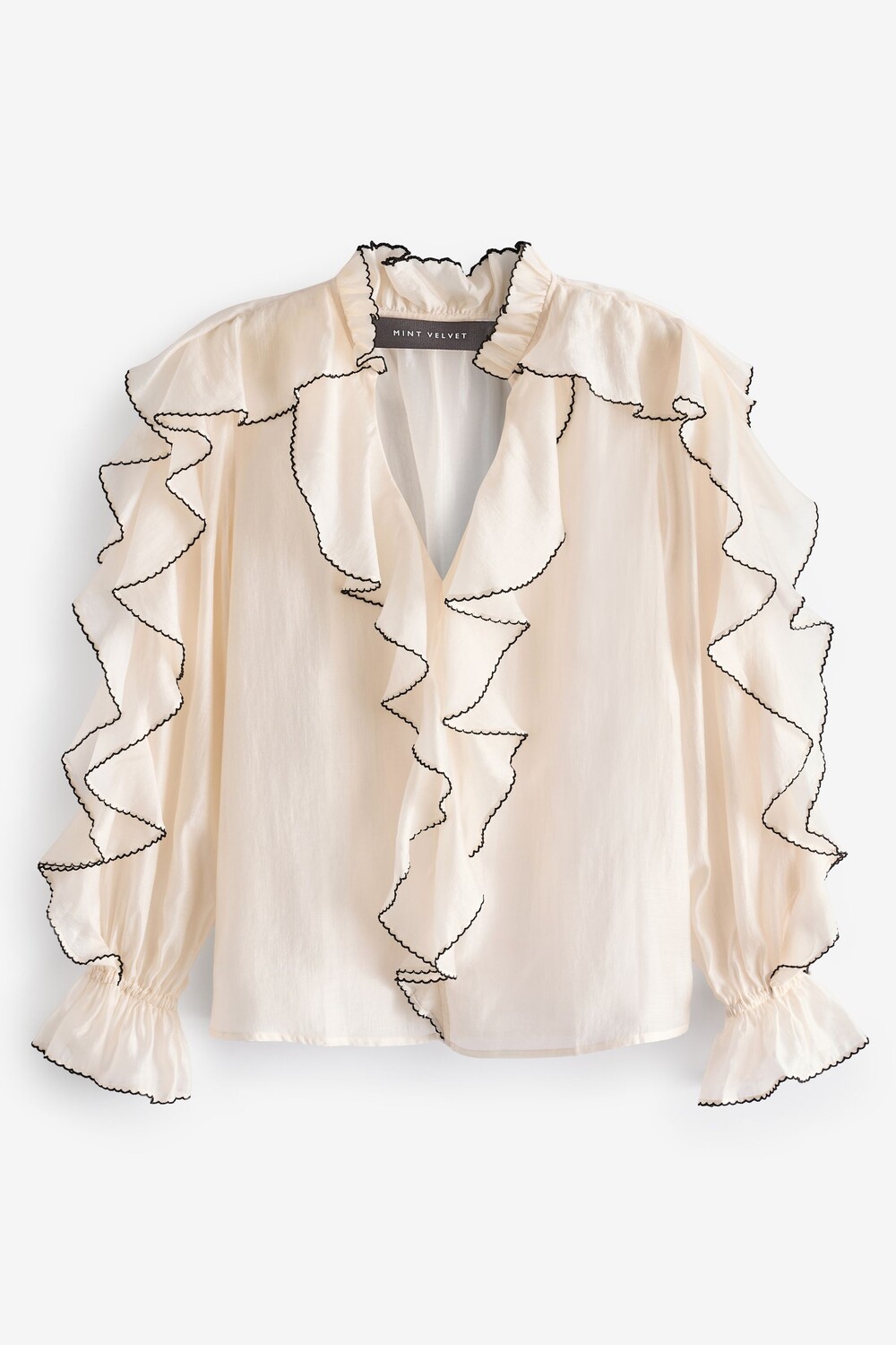 

Блузка с контрастными воланами Mint Velvet, белый