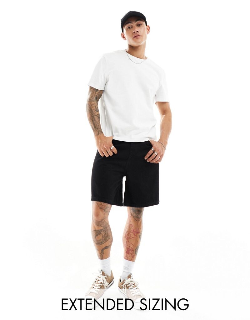 

Черные джинсовые шорты стандартной длины ASOS DESIGN