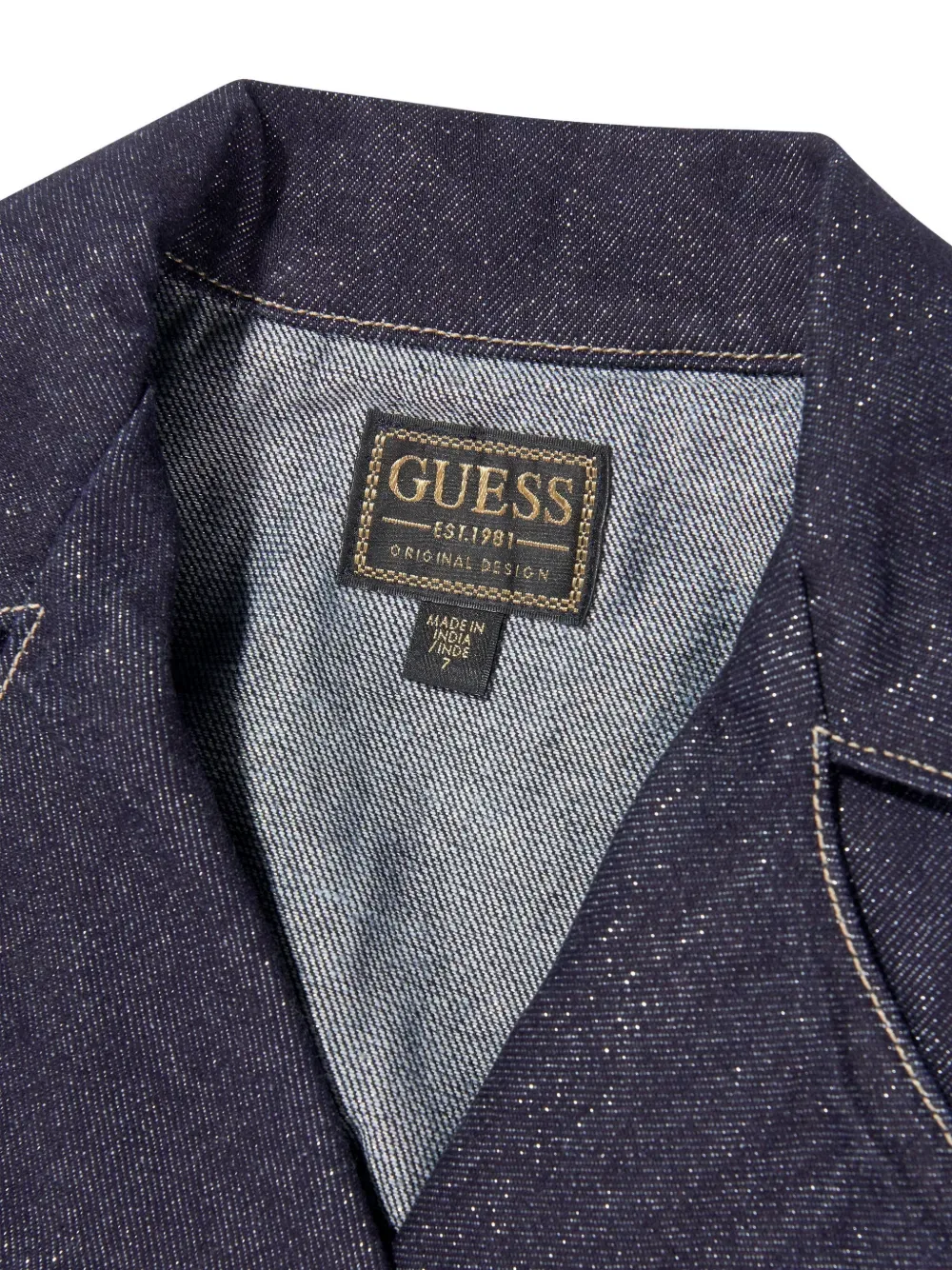 Двубортный жакет из люрекса Guess Kids, синий — фото 4