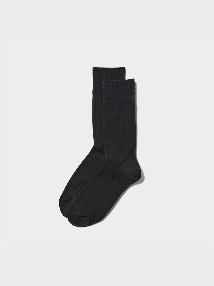 

Носки Heattech широкие в рубчик Uniqlo, цвет 09 черный