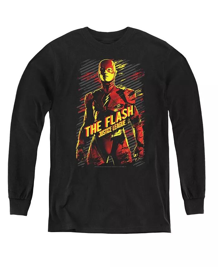 

Мальчики Фильм Молодежь Флэш Длинные рукава Толстовка Justice League, черный