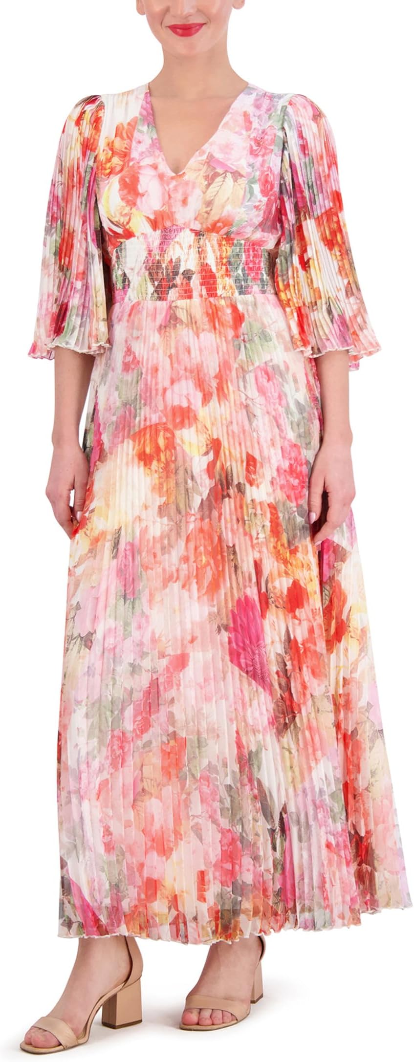 

Платье Vince Camuto Pleated Chiffon Maxi, цвет Pink Multi