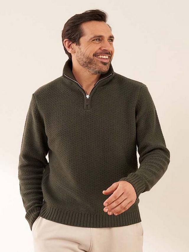 

Виндзорский джемпер с воротником на три четверти из смеси шерсти и кашемира Truly, Khaki