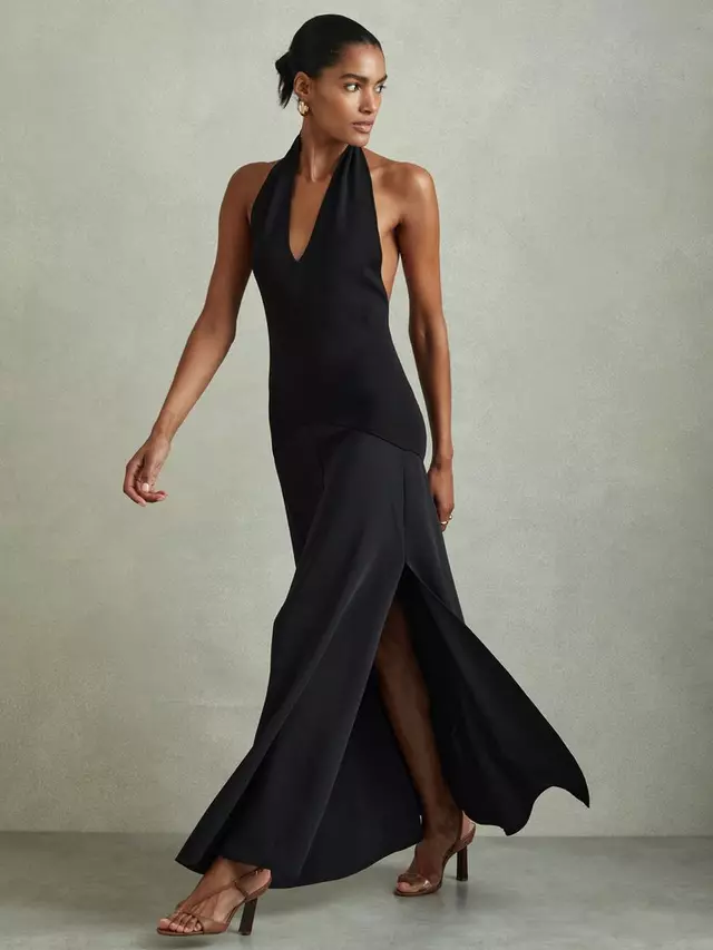 

Платье Reiss Rene Halterneck Maxi, темно-синий