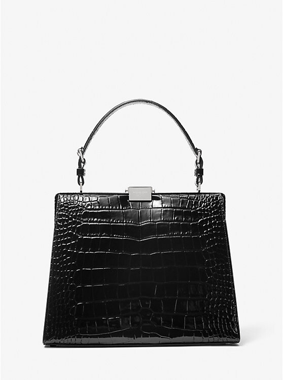 

Сумка Simone из тисненой кожи под крокодила Michael Kors, черный
