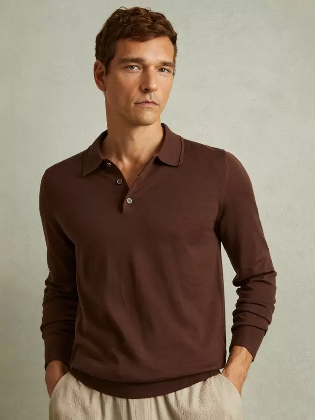

Поло Reiss Trafford Wool, цвет treacle/brown
