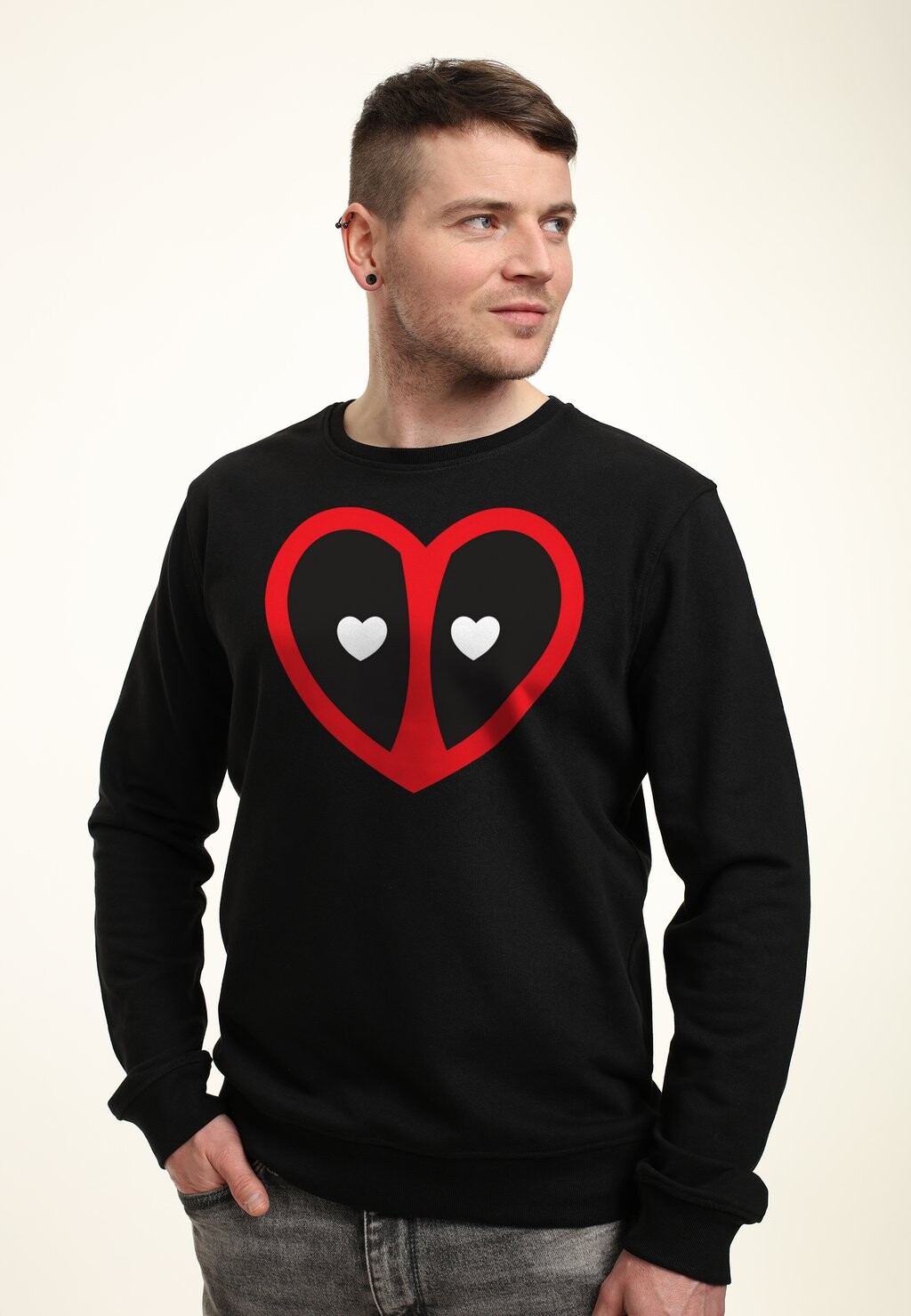 

Толстовка DEADPOOL HEART LOGO Marvel, черный