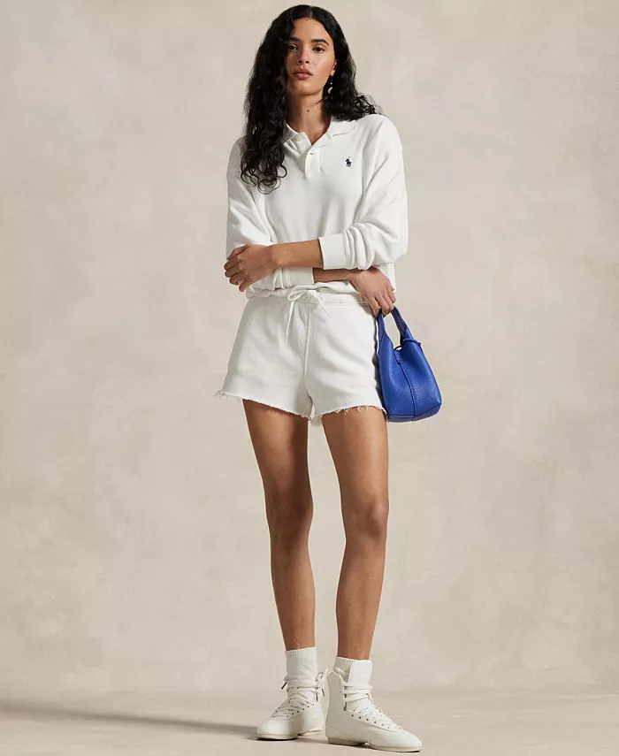 

Женские легкие флисовые шорты на шнурке Polo Ralph Lauren, белый