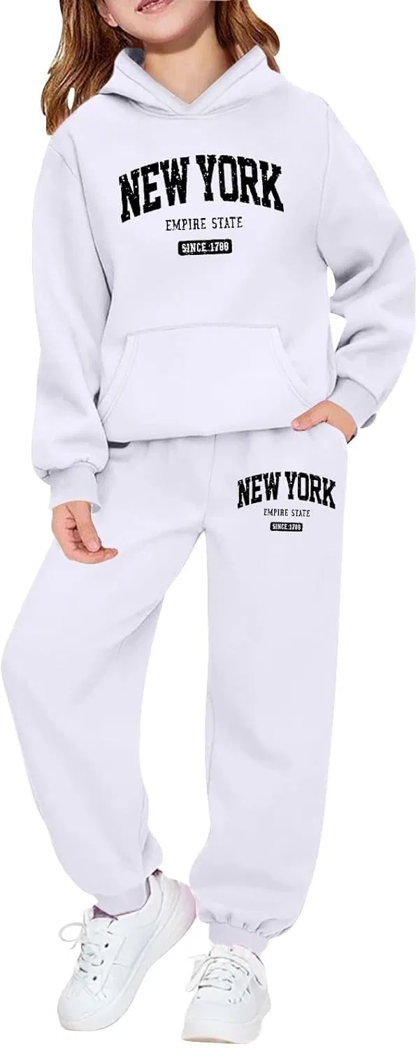 Детский спортивный костюм Oversize из флиса, белый