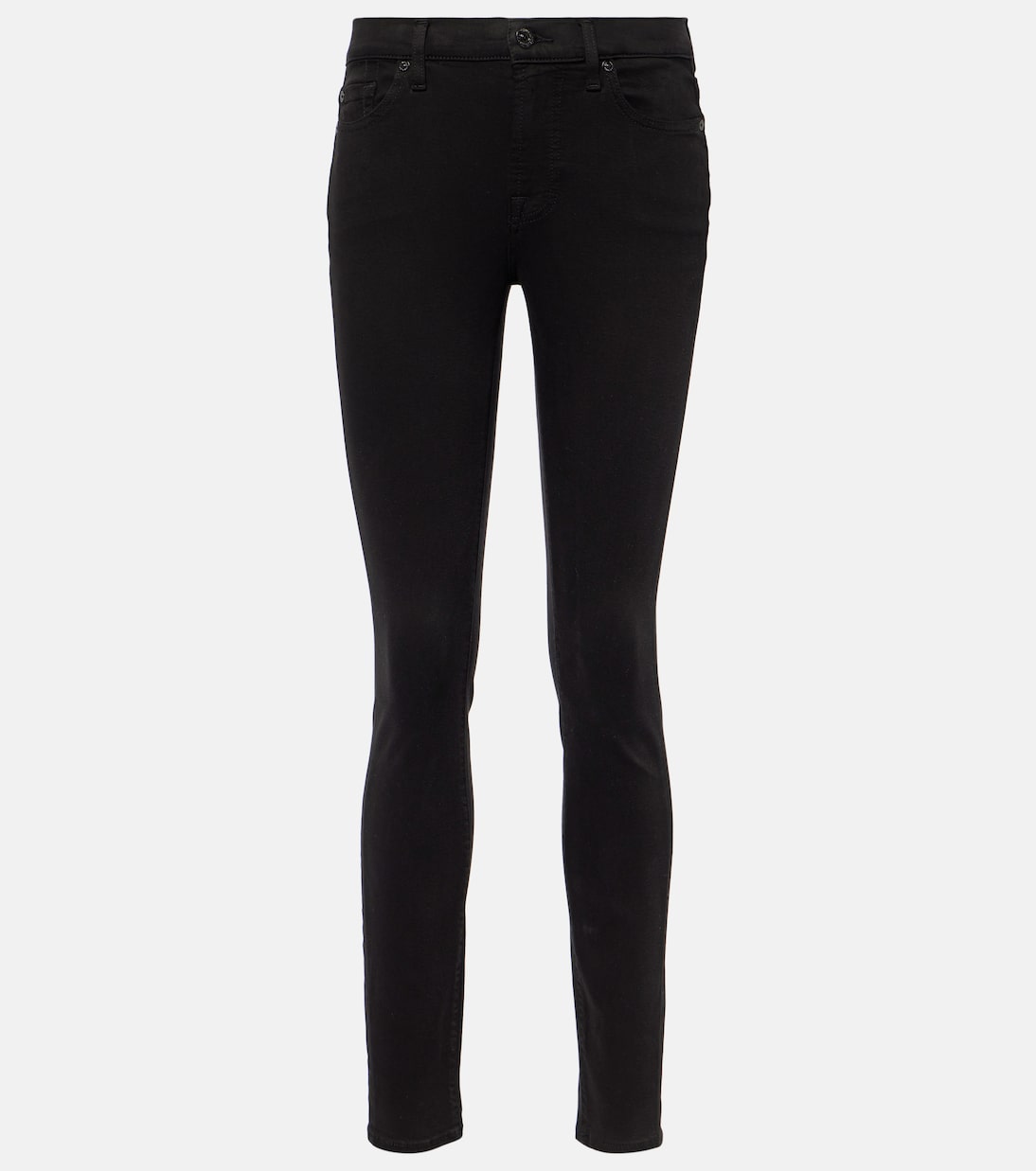 

Джинсы Skinny B(air) средней посадки 7 For All Mankind, Rinsed Black
