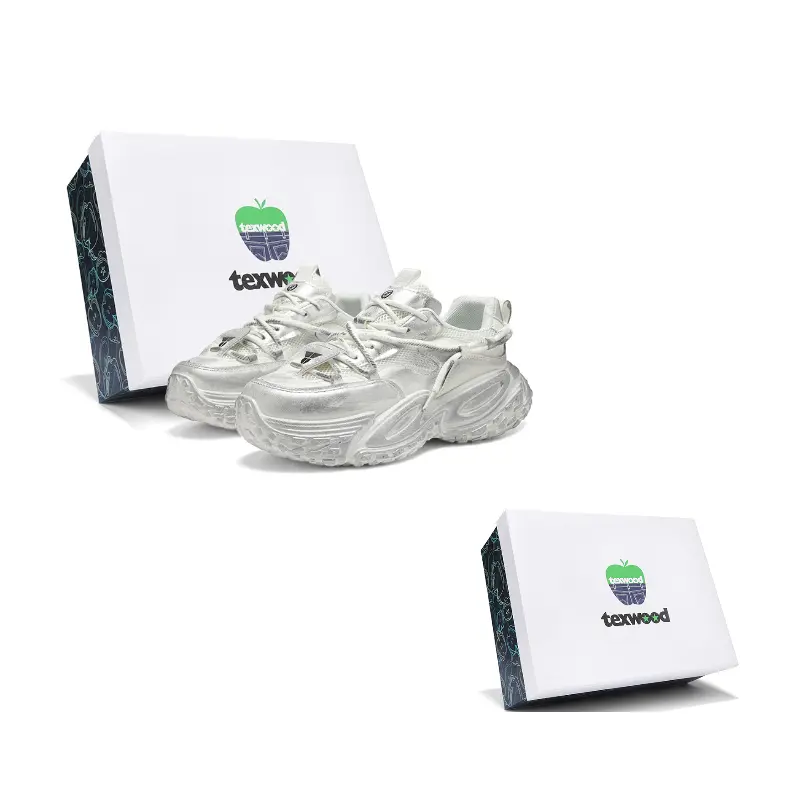 

TEXWOOD Мужские белые кроссовки на массивной подошве с низким верхом, цвет White