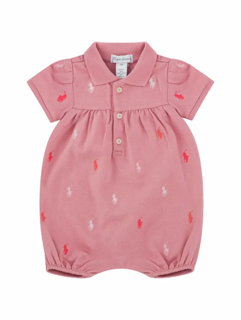 

Хлопковое боди с монограммой Ralph Lauren, розовый
