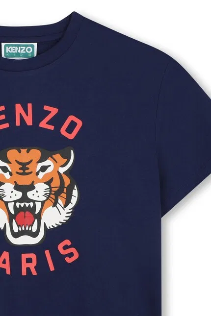 Футболка детская с логотипом Kenzo Kids, синий — фото 3