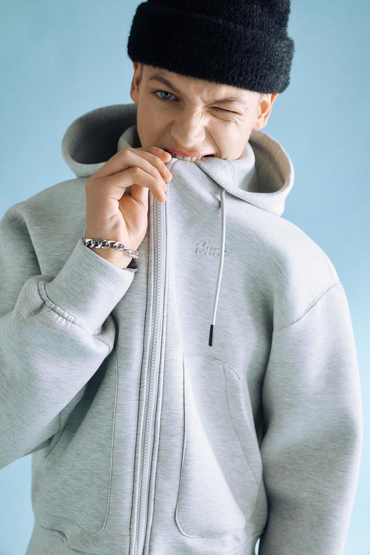 

Куртка с эффектом неопрена Pull And Bear, серый