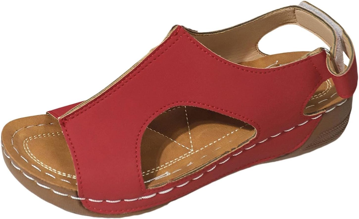 

Женские ортопедические сандалии ZWRXW, с открытым носком и ремешком на щиколотке, повседневные сандалии на платформе, летние элегантные сандалии на танкетке, винтажные пляжные туфли с регулируемым ремешком, красный