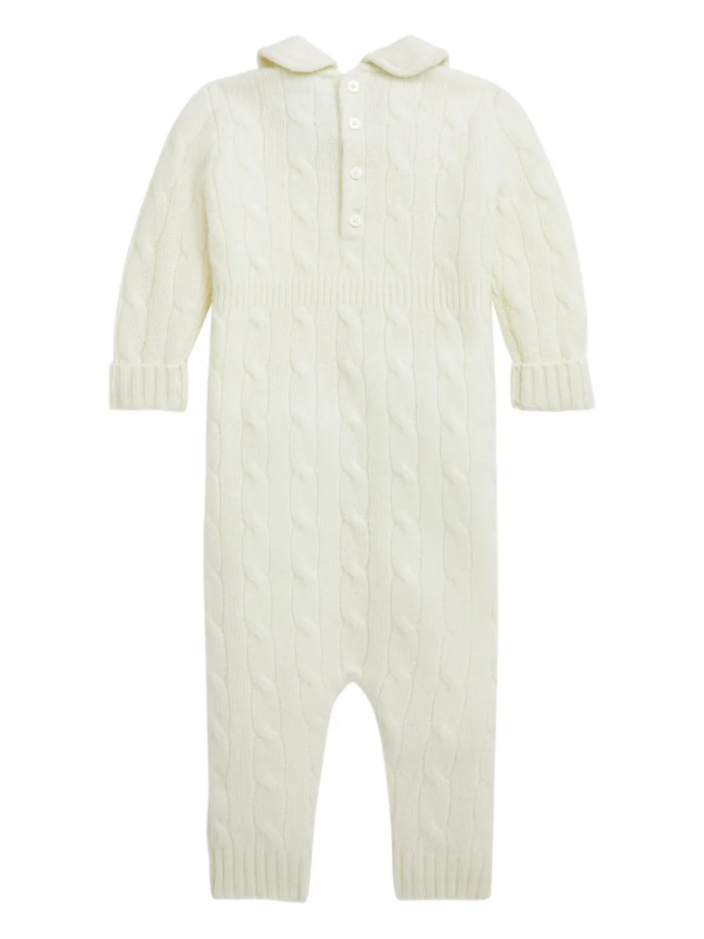 Кашемировый ромпер фактурной вязки POLO RALPH LAUREN KIDS, белый — фото 2