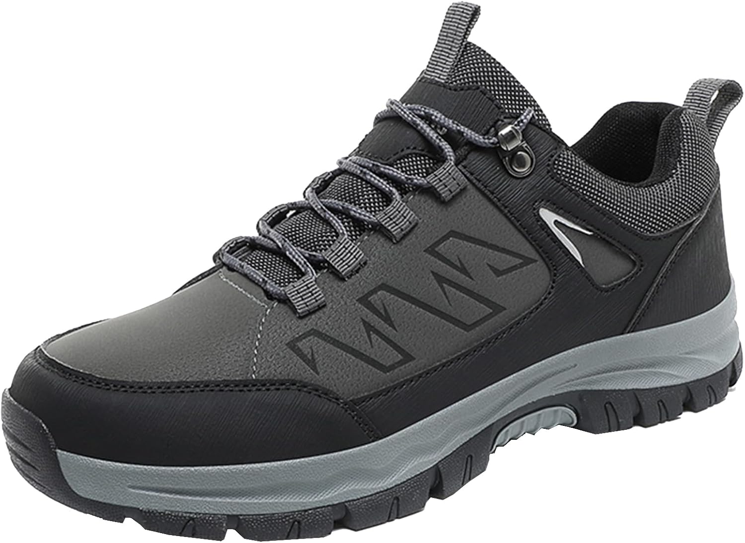 

Мужские комфортные дышащие походные туфли с круглым носком, повседневные кроссовки на шнуровке для активного отдыха и трекинга, с поддержкой свода стопы, для бега по тропам Generic, серый